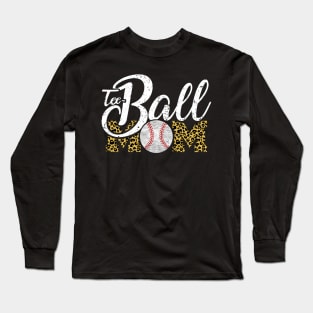 Teeball Mom Leopard Funny Baseball for Mother's Day 2021 Long Sleeve T-Shirt